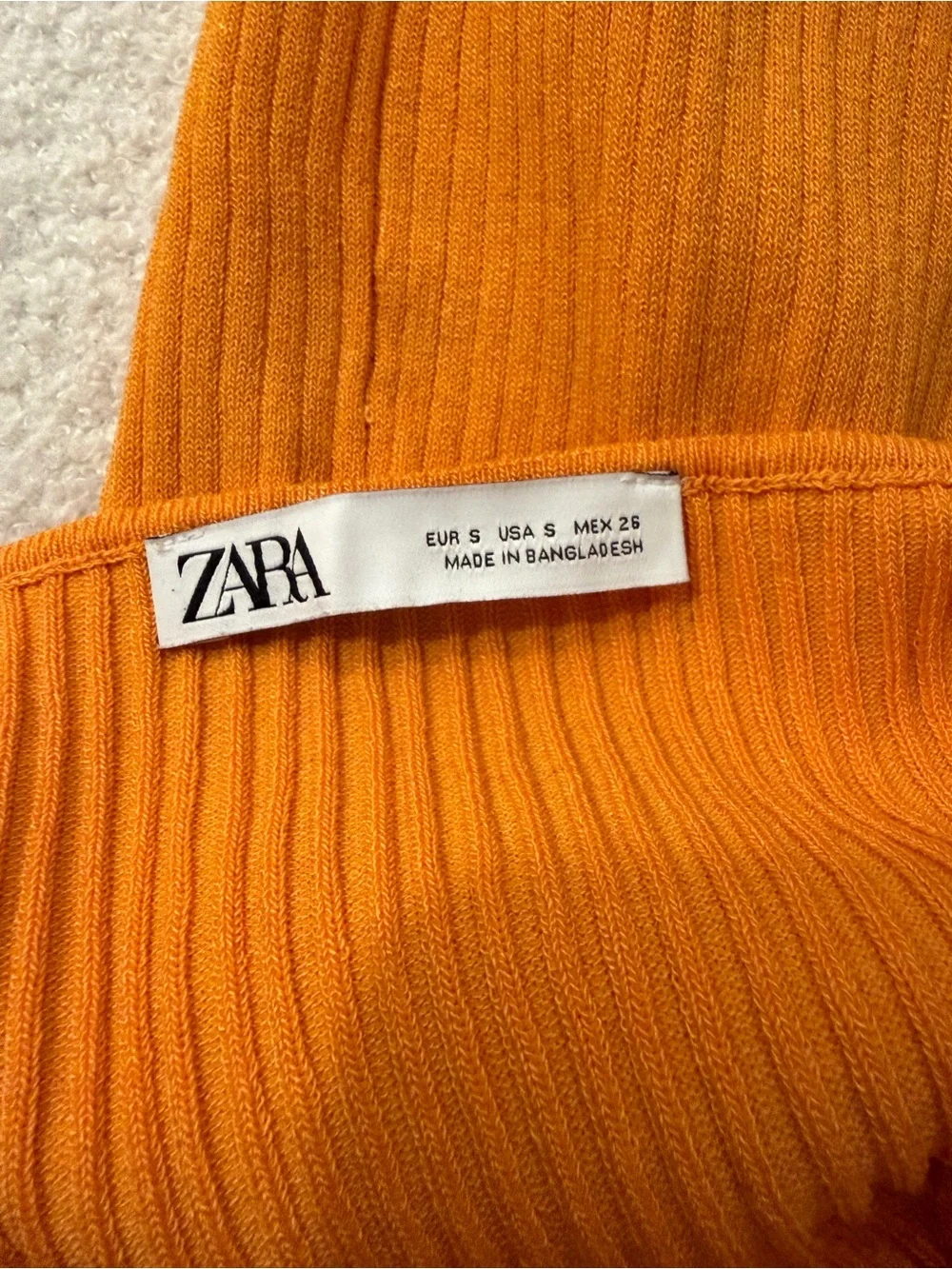 Zara Orange Ribbed Maxi Slip Dress - Sz M - Picture 4 of 5